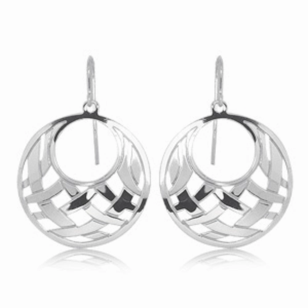 Sterling Silver Open Weave Dangle Earrings