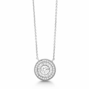 Sterling Silver Round Micro Pave Necklace