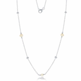 Sterling Silver Small Freshwater Pearls and Beads by the Yard Necklace