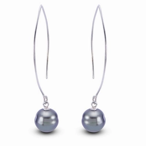 Sterling Silver Tahitian Pearl Earrings
