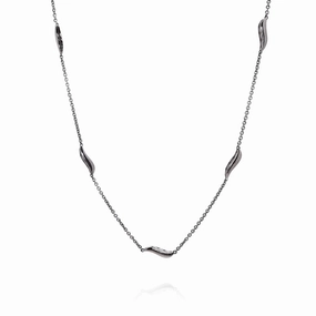 Tacori Sterling Silver 17" Crescent Station Chain Necklace