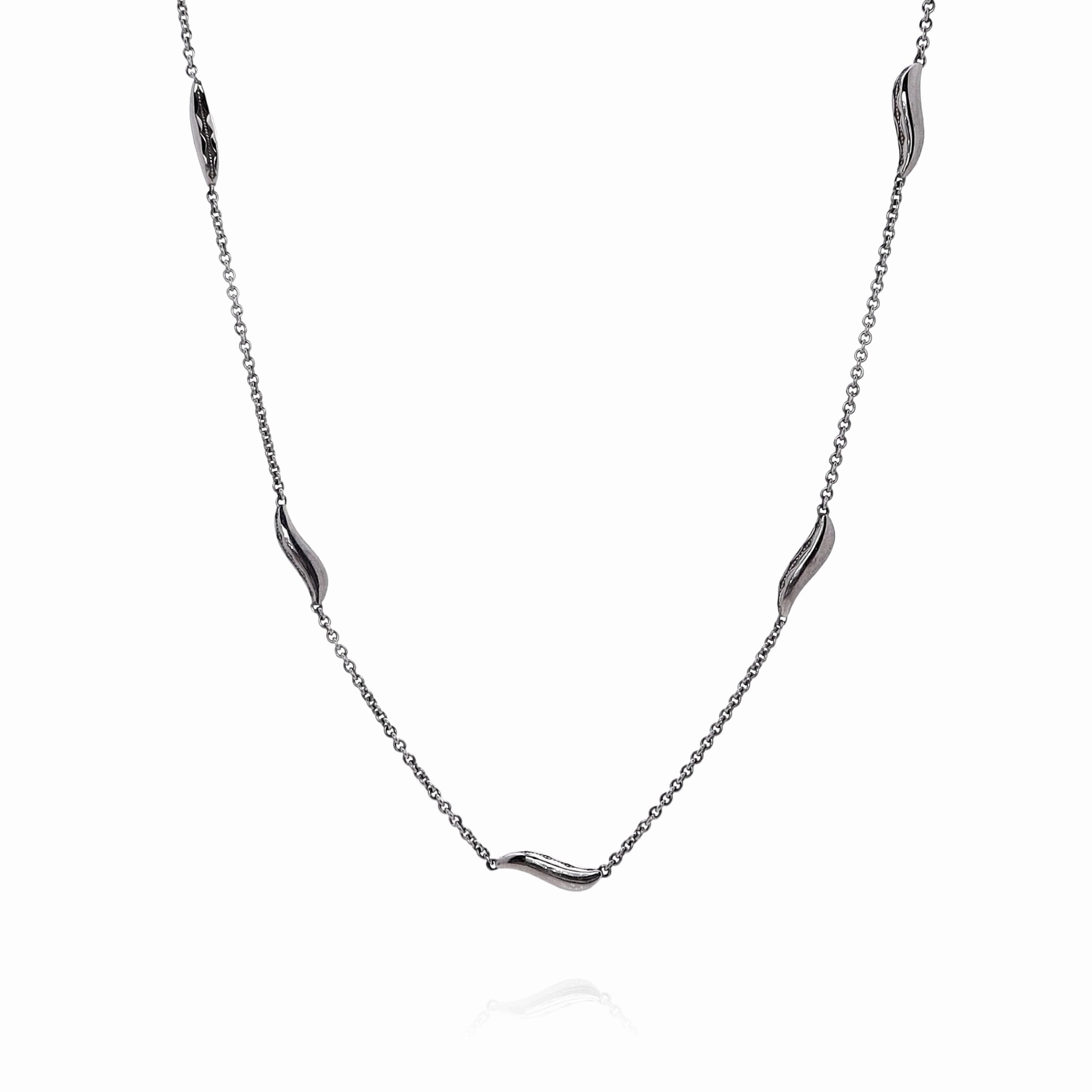 Tacori Sterling Silver 17" Crescent Station Chain Necklace