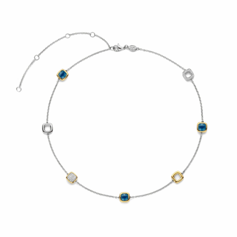 Ti Sento Cushion Station Necklace with CZ's