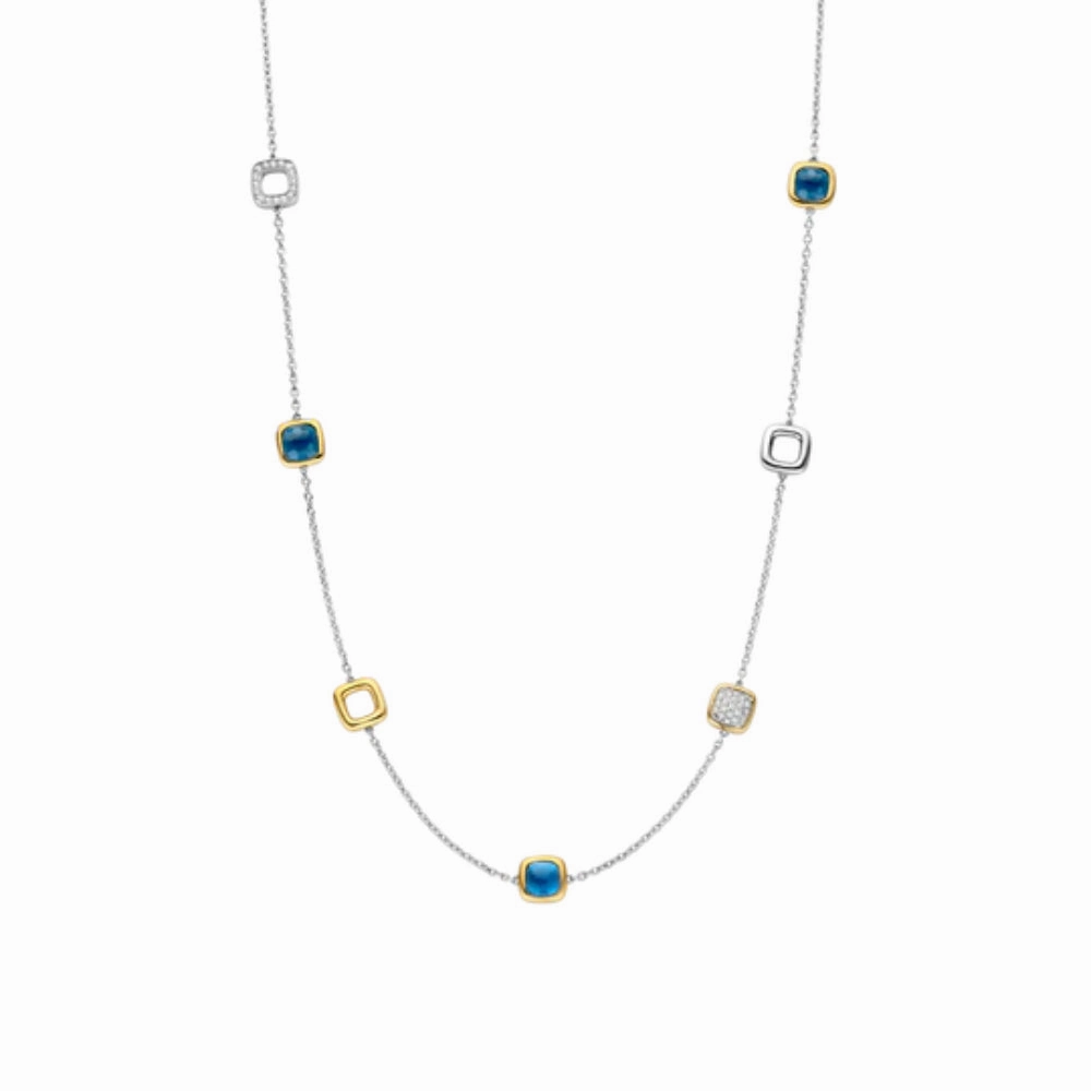 Ti Sento Cushion Station Necklace with CZ's