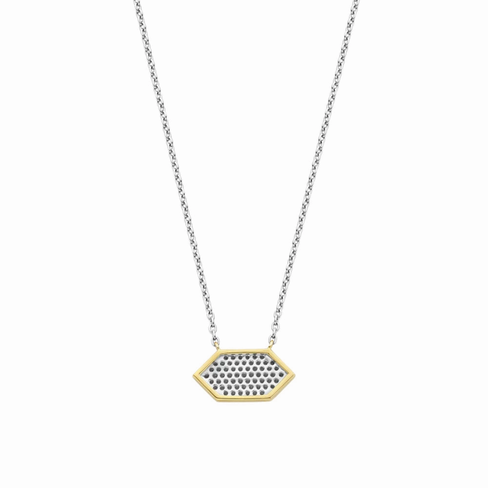 Ti Sento Geometric Pave Pendant Necklace
