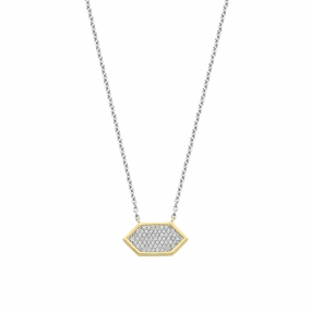 Ti Sento Geometric Pave Pendant Necklace
