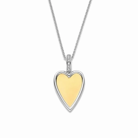 Ti Sento Two-Tone Heart Pendant Necklace