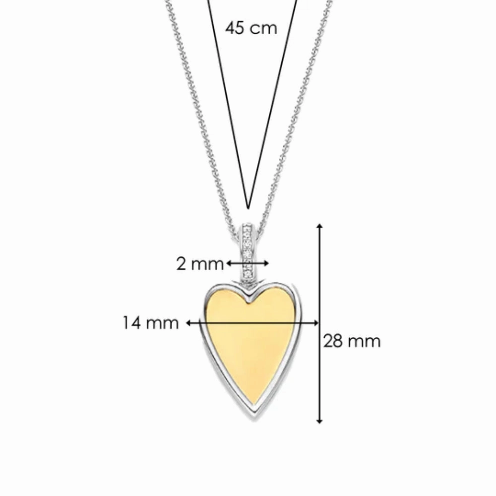 Ti Sento Two-Tone Heart Pendant Necklace
