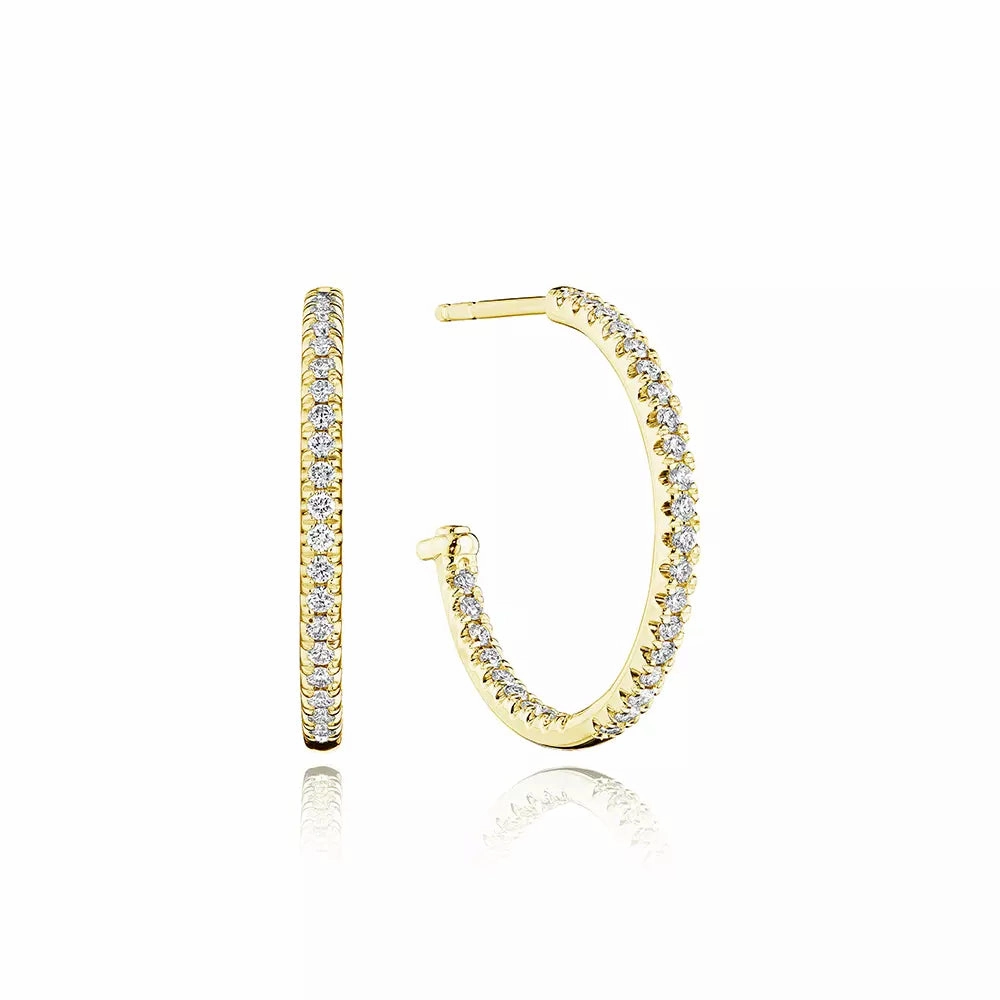 Verragio 18k "Whimsy" Diamond Hoop Earrings, 22mm