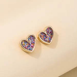 Wholesale 1 Pair of Elegant Cute Sweet Small Exquisite Alloy Fashionable Sweet Cool Love Commuting Versatile Earrings