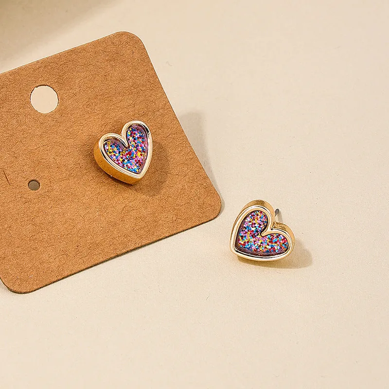 Wholesale 1 Pair of Elegant Cute Sweet Small Exquisite Alloy Fashionable Sweet Cool Love Commuting Versatile Earrings