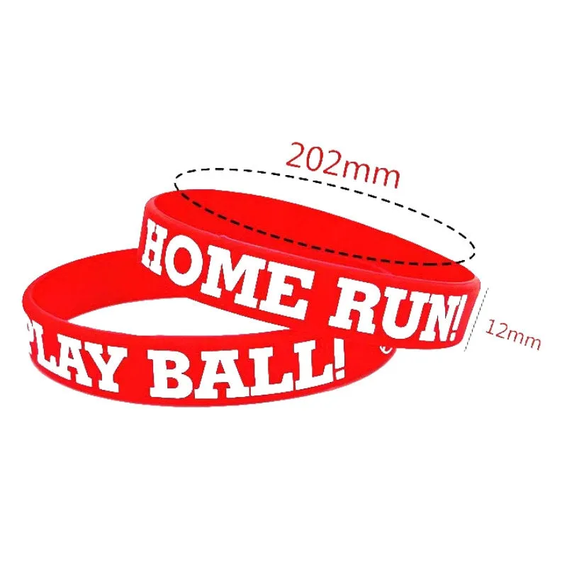 Wholesale 1000PCS Flat Printed Softball Silicone Bracelet