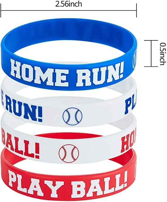 Wholesale 100pcs Theme Party Decoration Baseball Event Silicone Bracelet