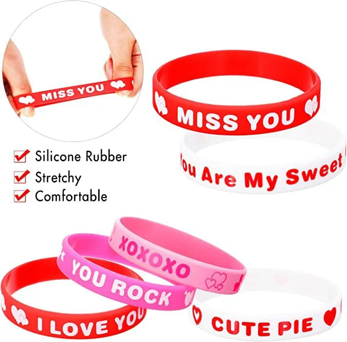 Wholesale 100pcs Valentine's Day Silicone Bracelet