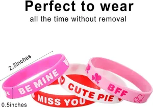 Wholesale 100pcs Valentine's Day Silicone Bracelet
