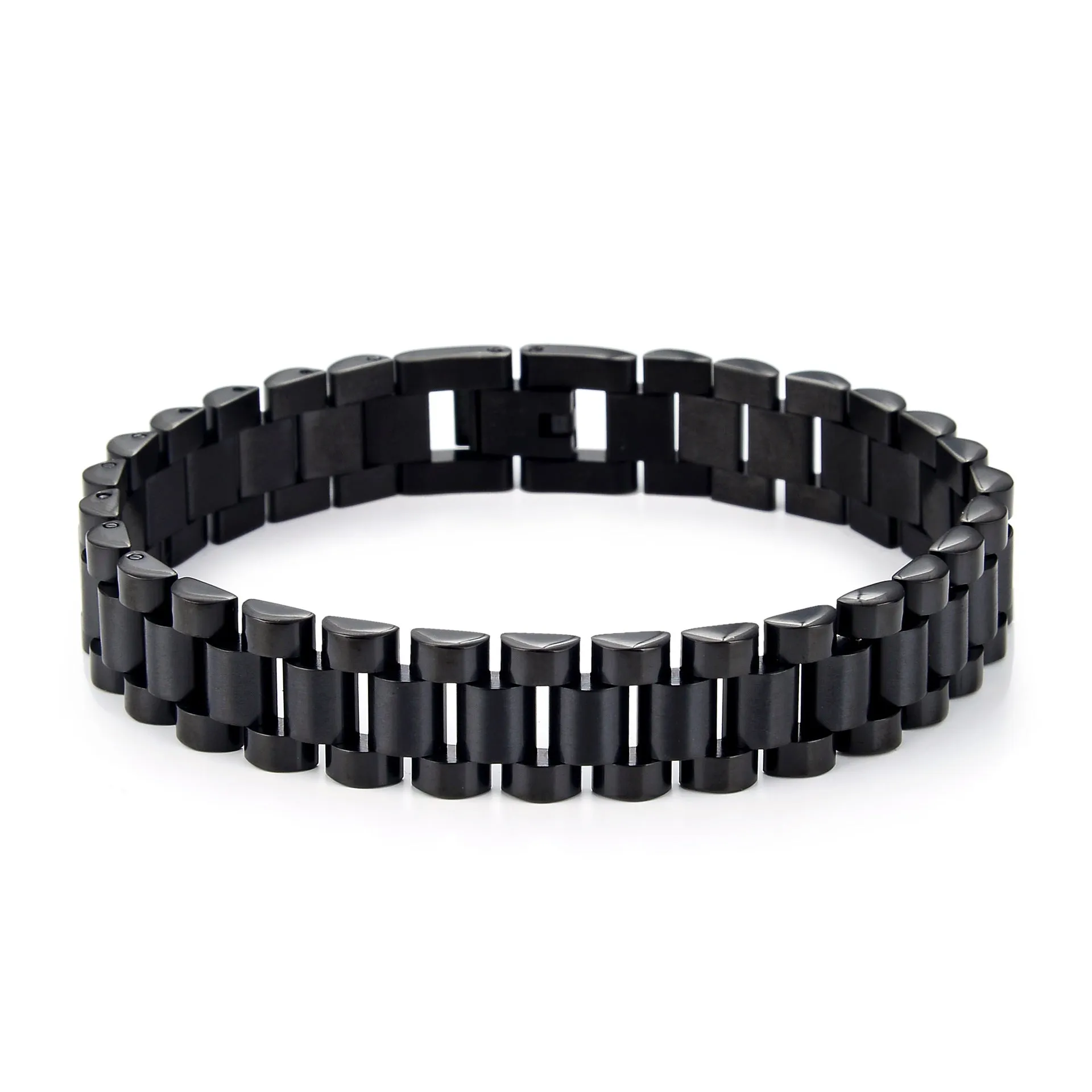 Wholesale 10mm Wide Electroplating Multi -color Stainless Steel Band Bracelet