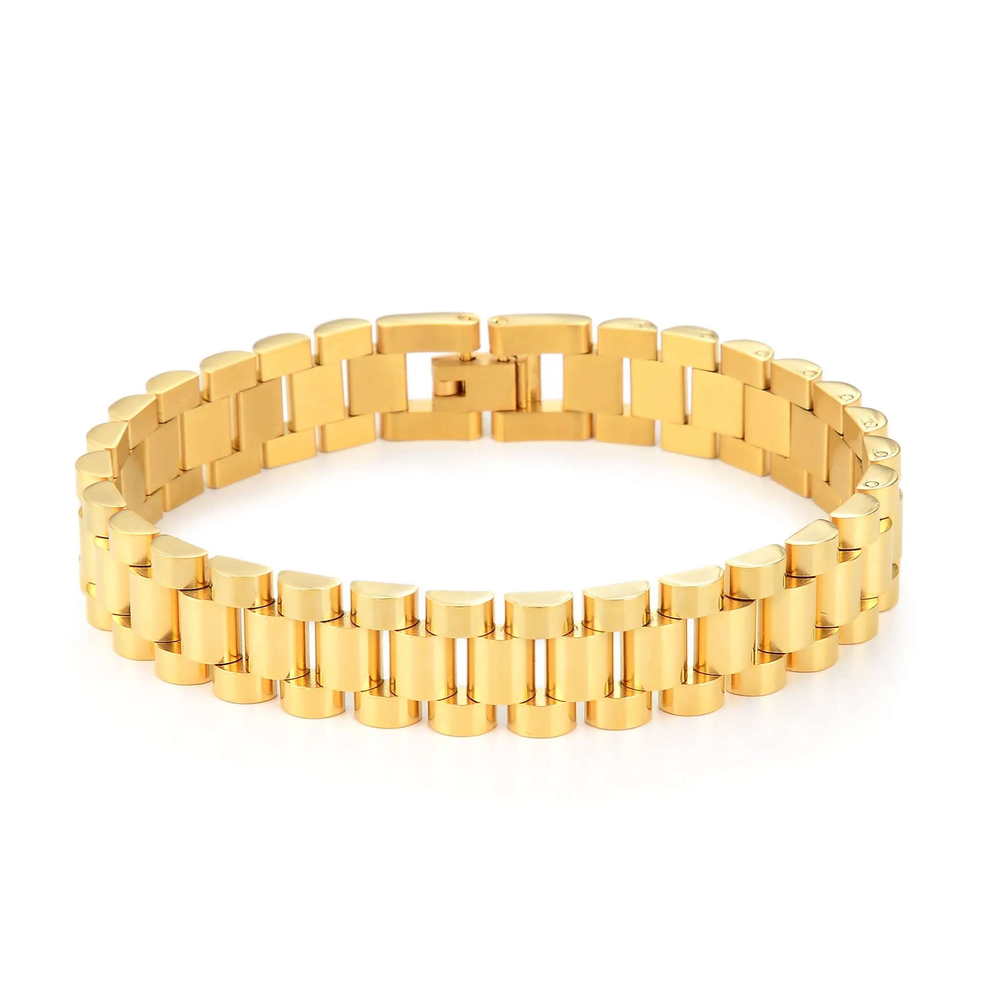 Wholesale 10mm Wide Electroplating Multi -color Stainless Steel Band Bracelet