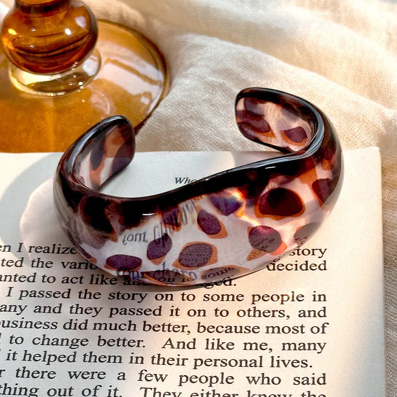 Wholesale 10pcs Bracelet C- shaped Simple Resin Bracelet Fashion Leopard Open Bracelet