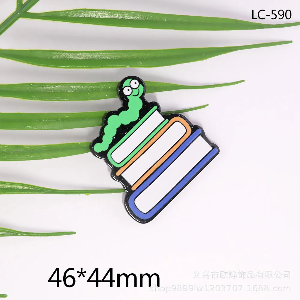Wholesale 10pcs cartoon letter peach heart car Medical bag jewelry acrylic cute DIY patch accessories