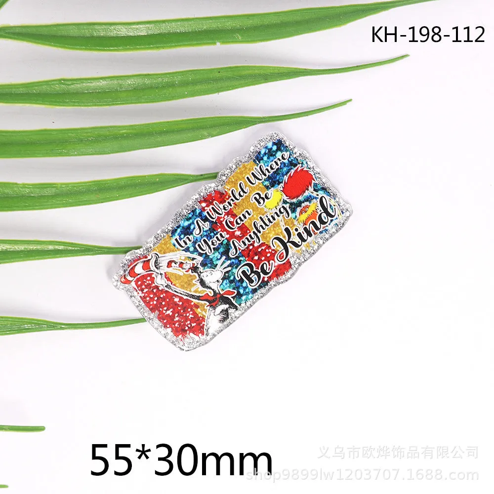 Wholesale 10pcs cartoon letter peach heart car Medical bag jewelry acrylic cute DIY patch accessories
