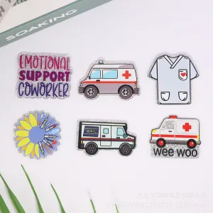 Wholesale 10pcs cartoon letter peach heart car Medical bag jewelry acrylic cute DIY patch accessories