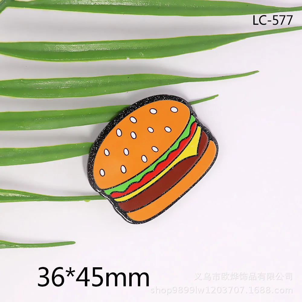 Wholesale 10pcs cartoon letter peach heart car Medical bag jewelry acrylic cute DIY patch accessories