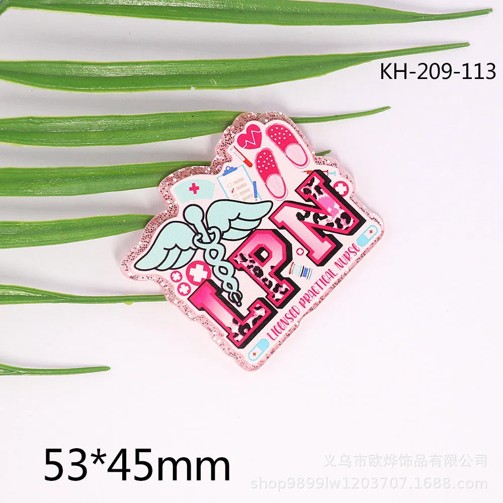 Wholesale 10pcs cartoon letter peach heart car Medical bag jewelry acrylic cute DIY patch accessories