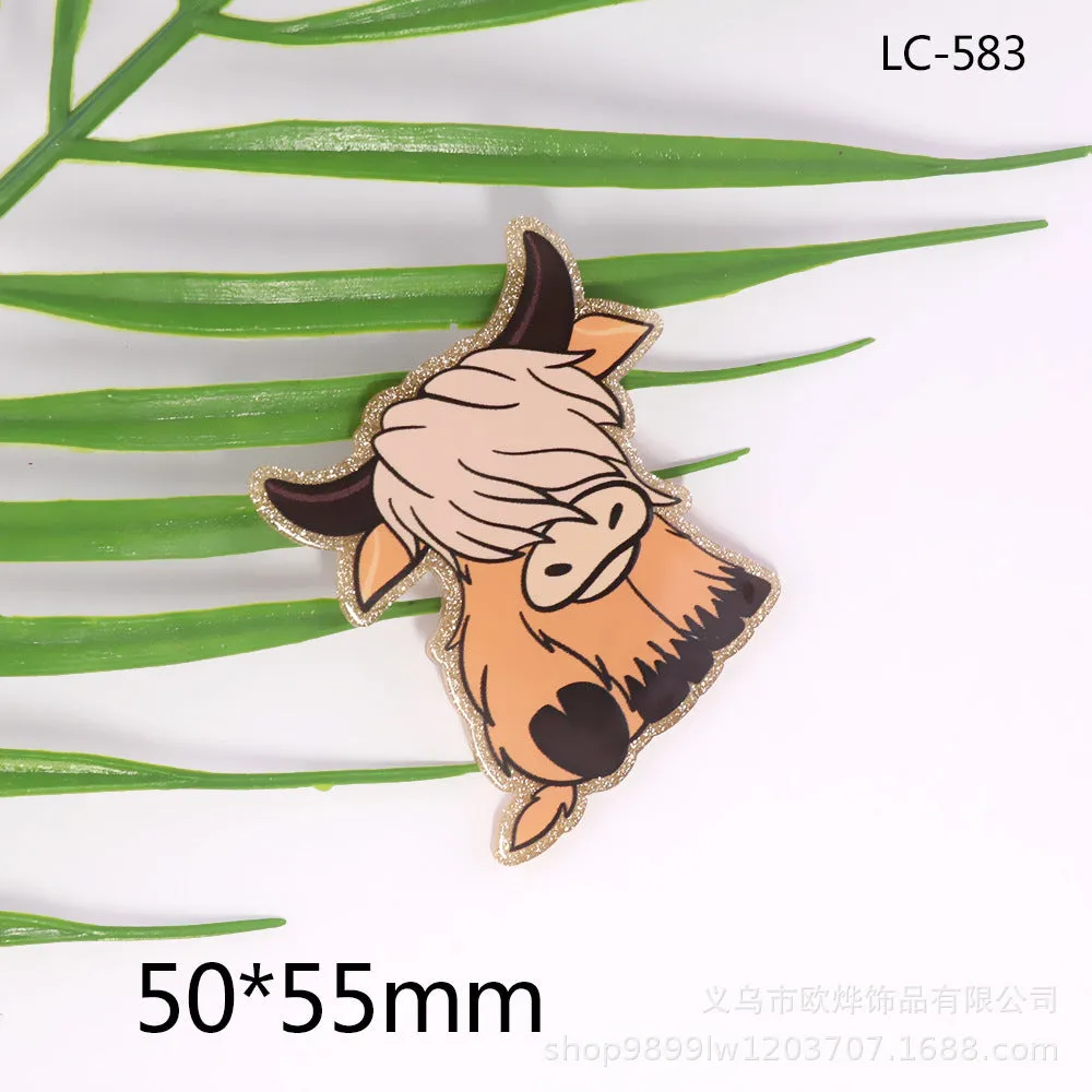 Wholesale 10pcs cartoon letter peach heart car Medical bag jewelry acrylic cute DIY patch accessories
