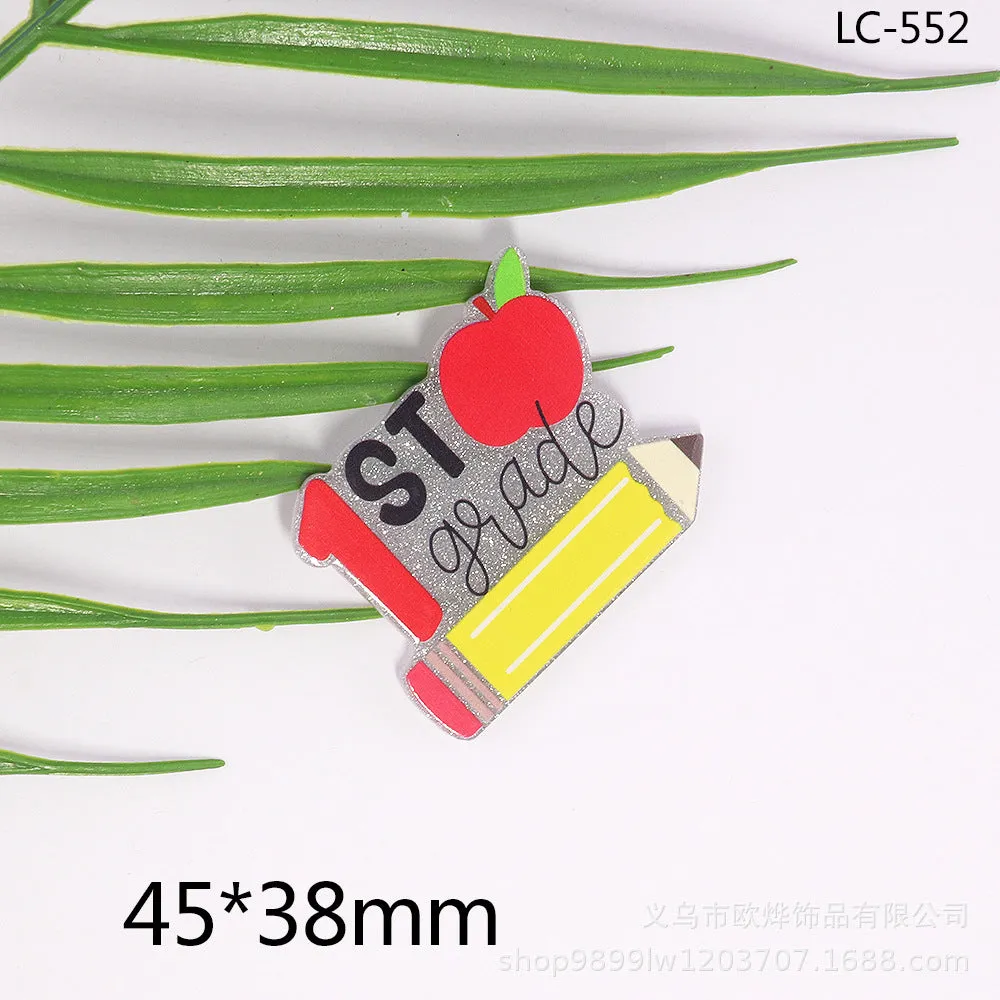 Wholesale 10pcs cartoon letter peach heart car Medical bag jewelry acrylic cute DIY patch accessories