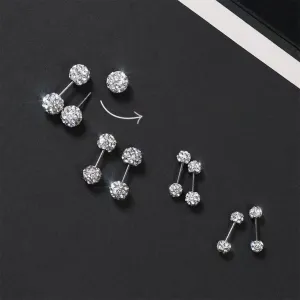 Wholesale 10PCS Soft Clay Full Diamond Ball Titanium Steel Screw Screw Earrings