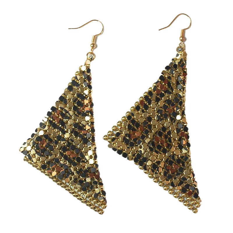 Wholesale 12pairs/pack American Flag Rainbow Leopard Print Metal Mesh Earrings