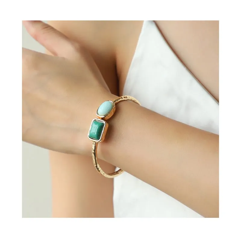 Wholesale 12PCS Fashion Imitation Jewelry Turquoise Tiger Eye Stone Vintage Bracelet
