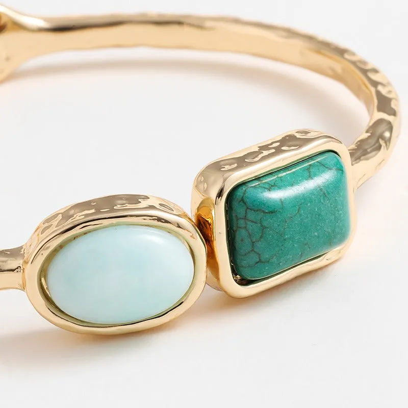 Wholesale 12PCS Fashion Imitation Jewelry Turquoise Tiger Eye Stone Vintage Bracelet