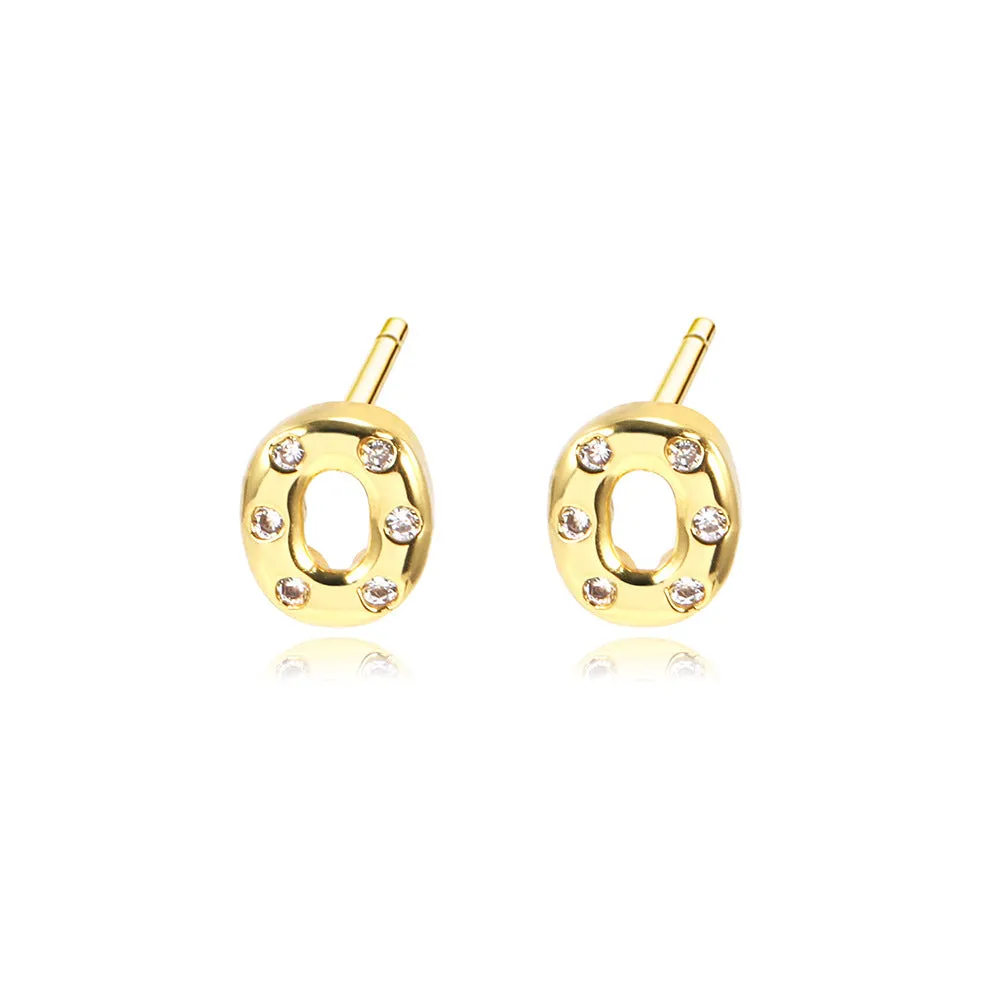 Wholesale 12PCS Geometric Zirconium Copper Earrings