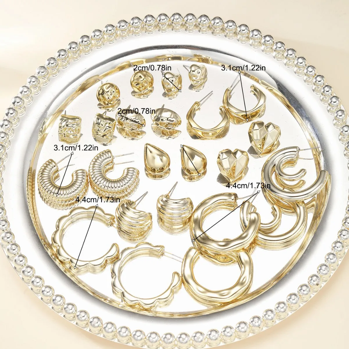 Wholesale 12pcs Irregular teardrop heart earrings  set