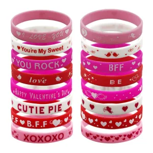 Wholesale 12pcs Valentine's Day Silicone Bracelet