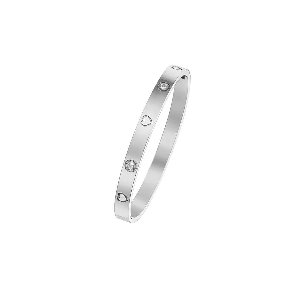 Wholesale 18K gold plated diamond retro stacked titanium steel bracelet