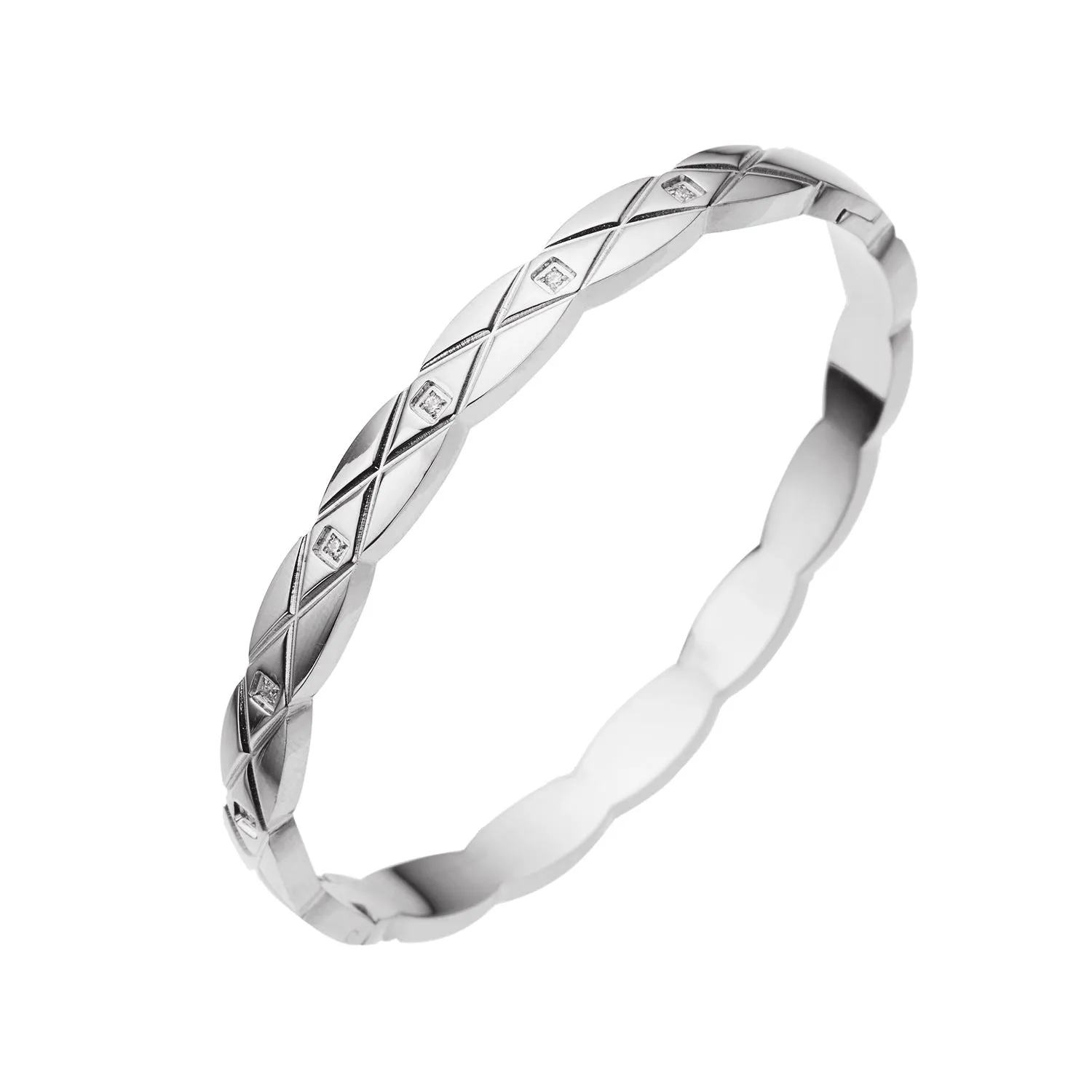 Wholesale 18K gold plated diamond retro stacked titanium steel bracelet