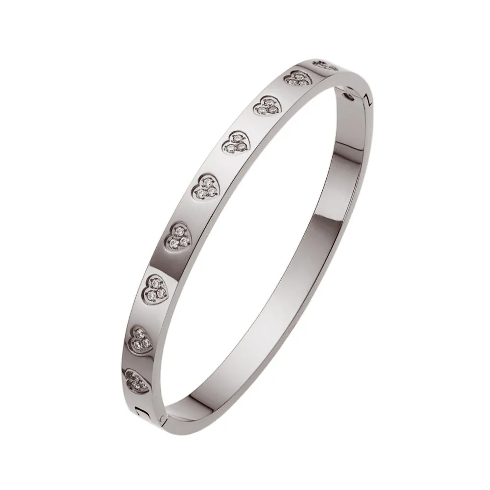 Wholesale 18K gold plated diamond retro stacked titanium steel bracelet