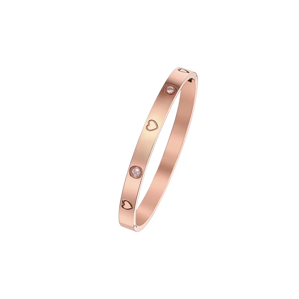 Wholesale 18K gold plated diamond retro stacked titanium steel bracelet