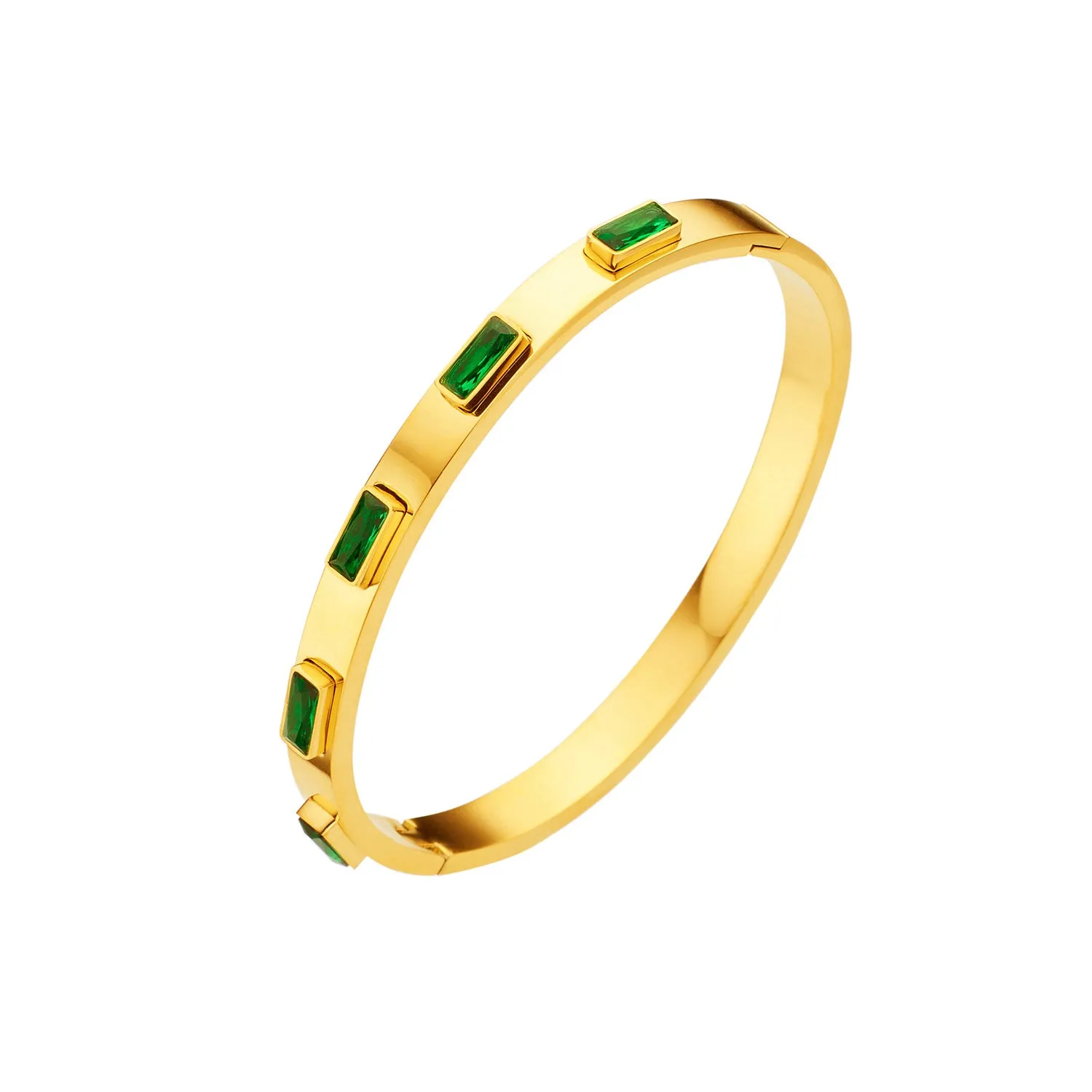 Wholesale 18K gold plated diamond retro stacked titanium steel bracelet