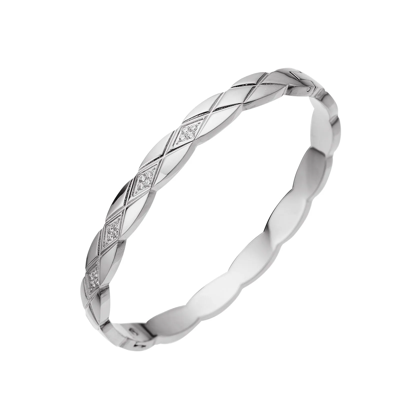 Wholesale 18K gold plated diamond retro stacked titanium steel bracelet