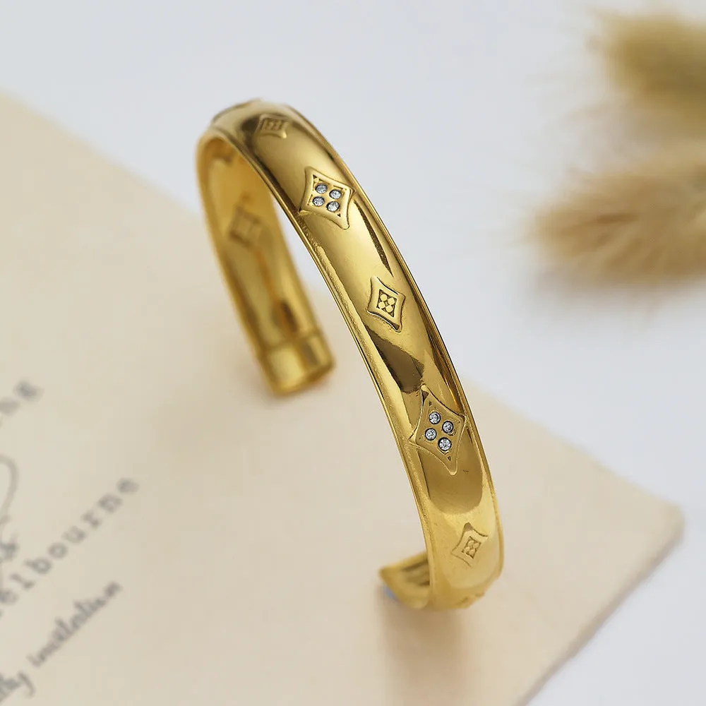 Wholesale 18k Gold Plated Diamond-shaped Adjustable Bracelet