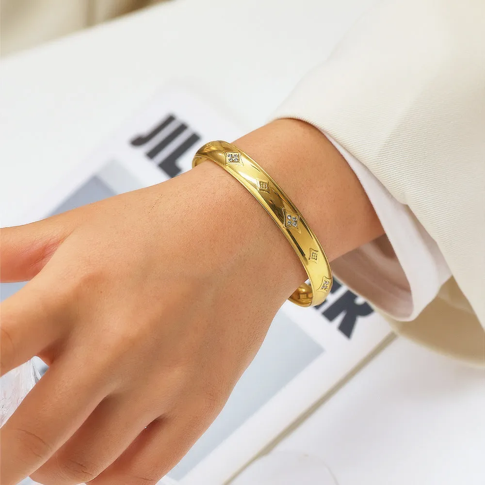 Wholesale 18k Gold Plated Diamond-shaped Adjustable Bracelet