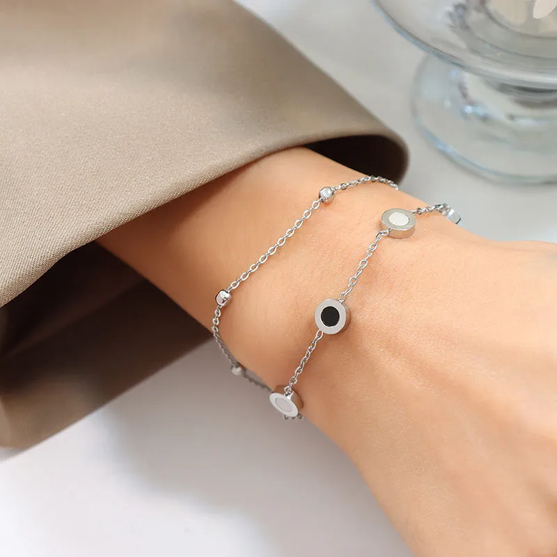 Wholesale 18K gold-plated Rome cold ins style titanium steel bracelet