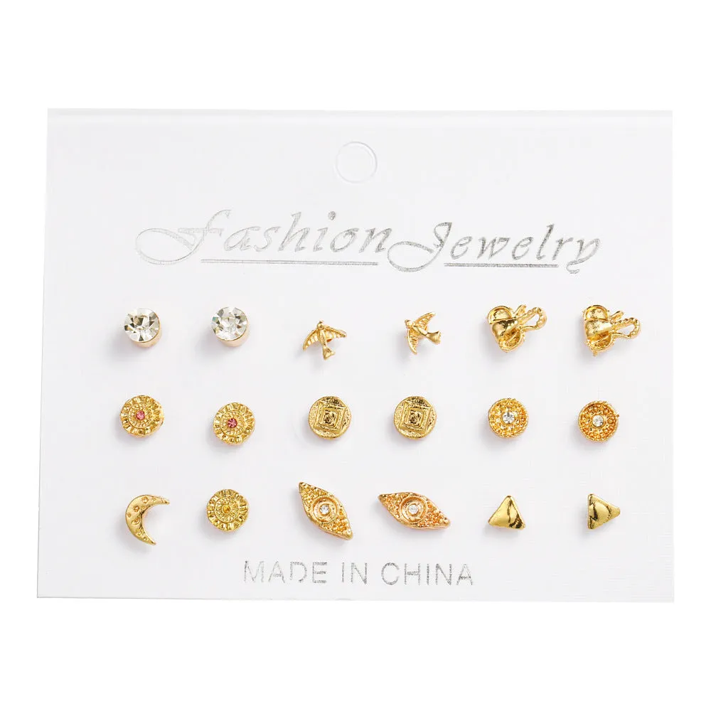 Wholesale 1set Elephant Pearl Fashion Earrings Set