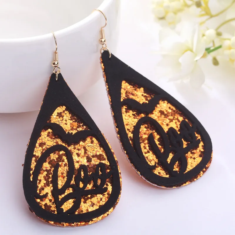 Wholesale 2 Pair/Pack Bat Ghost Cat Pumpkin Double Layer Earrings
