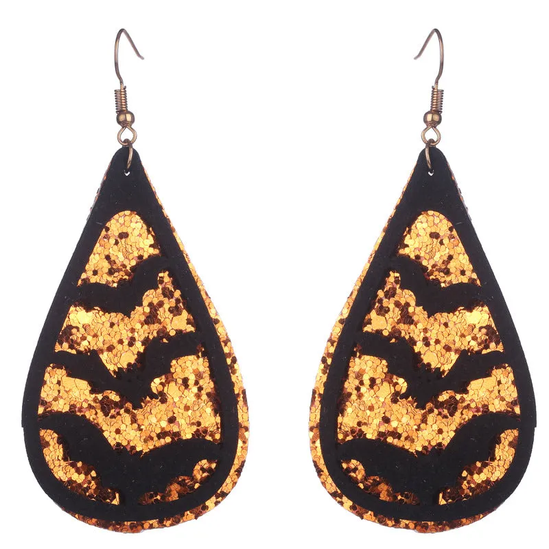 Wholesale 2 Pair/Pack Bat Ghost Cat Pumpkin Double Layer Earrings