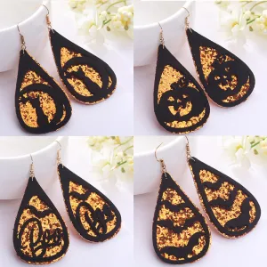 Wholesale 2 Pair/Pack Bat Ghost Cat Pumpkin Double Layer Earrings