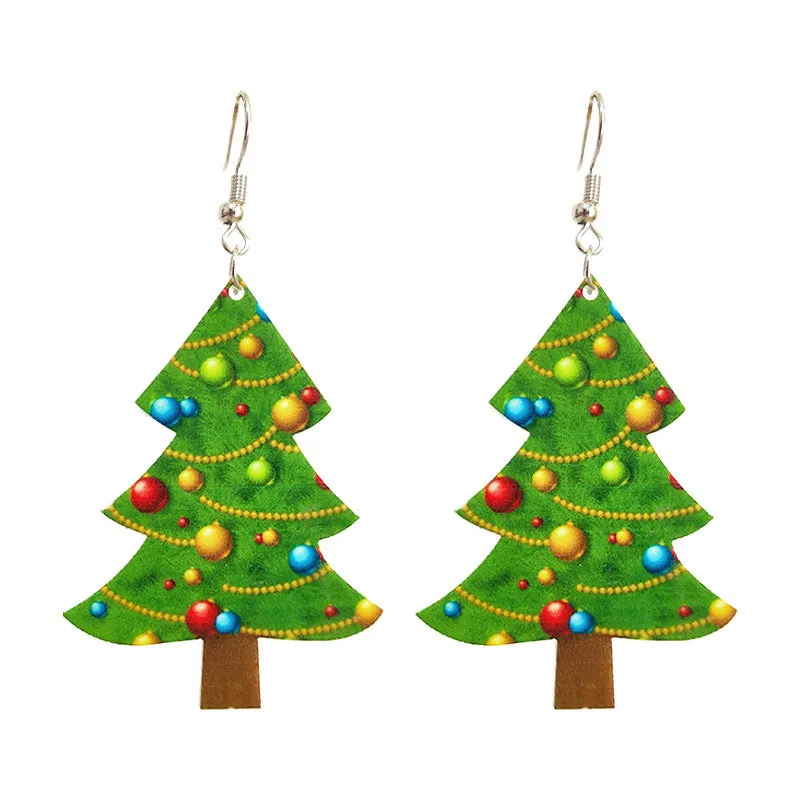 Wholesale 2 Pair/Pack Christmas Vintage Rainbow Leopard Acrylic Earrings